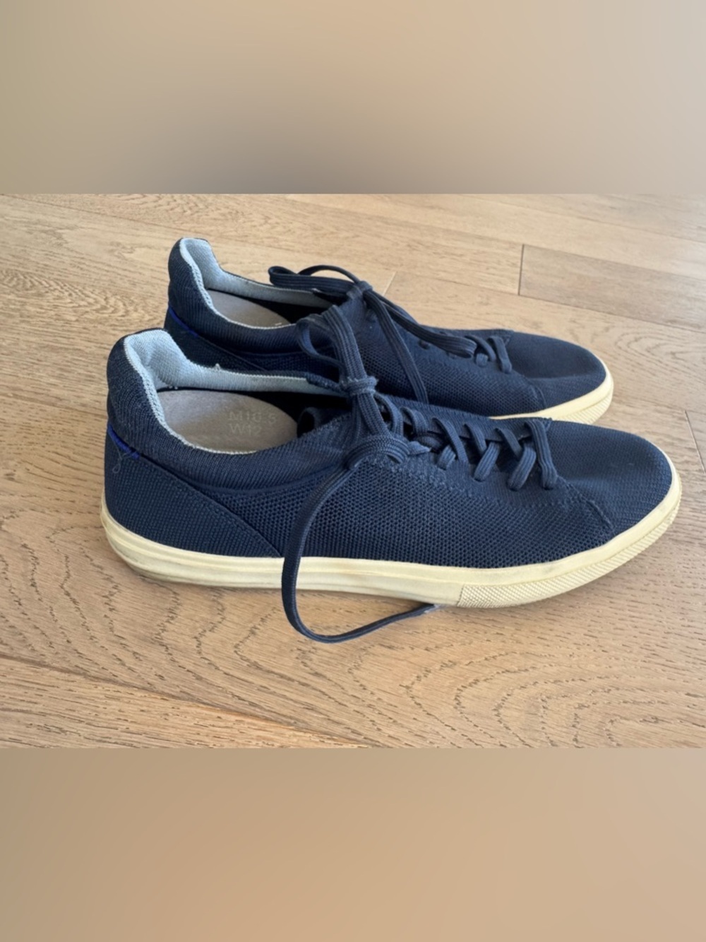 Rothy's The RS02 Navy Blue Lace Up Sneakers Size 10.5